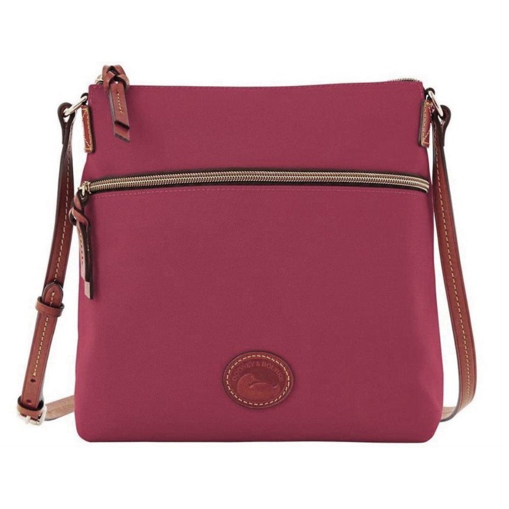 AUTHENTIC Dooney & Bourke Nylon Crossbody (Cranberry) Zip Closure